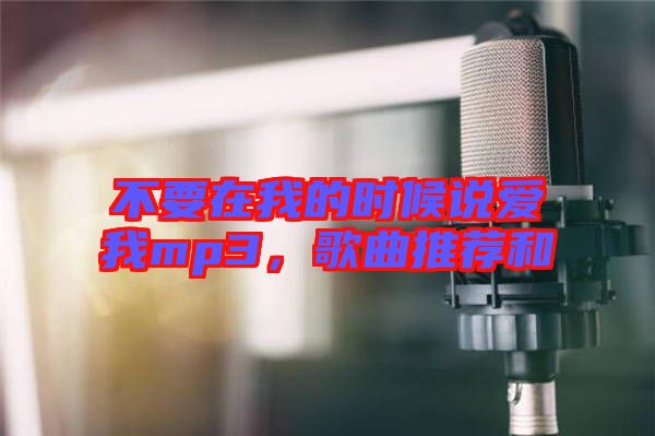 不要在我的時(shí)候說愛我mp3,歌曲推薦和