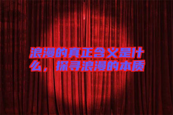 浪漫的真正含義是什么,探尋浪漫的本質