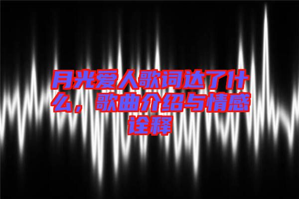 月光愛人歌詞達了什么，歌曲介紹與情感詮釋