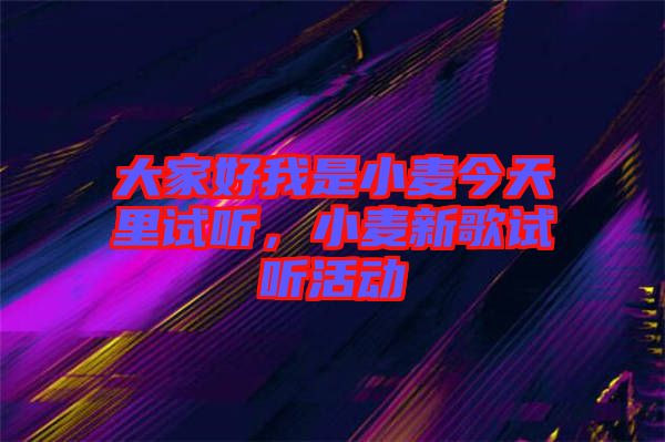 大家好我是小麥今天里試聽,小麥新歌試聽活動