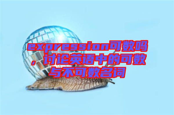 expression可數嗎,討論英語中的可數與不可數名詞
