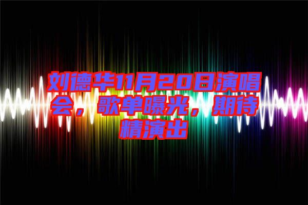 劉德華11月20日演唱會,歌單曝光,期待精演出