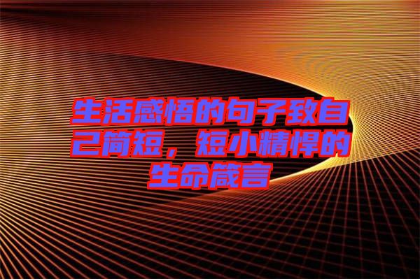生活感悟的句子致自己簡短,短小精悍的生命箴言
