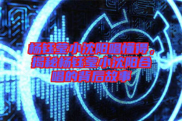 楊鈺瑩小沈陽唱懂得,揭秘楊鈺瑩小沈陽合唱的背后故事