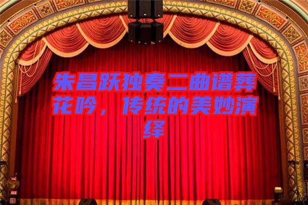 朱昌躍獨奏二曲譜葬花吟，傳統的美妙演繹