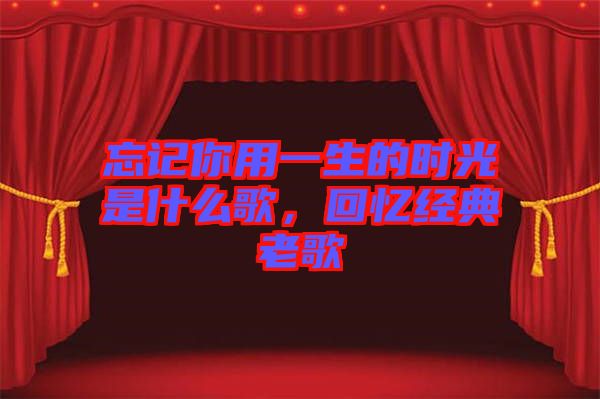 忘記你用一生的時光是什么歌,回憶經典老歌