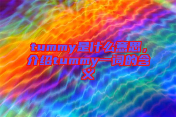 tummy是什么意思,介紹tummy一詞的含義
