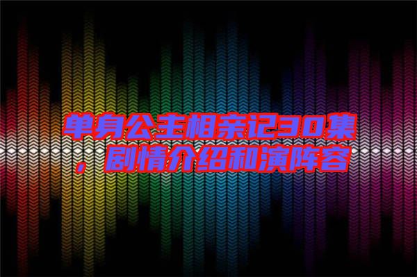 單身公主相親記30集,劇情介紹和演陣容