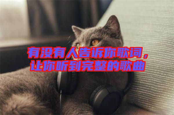 有沒有人告訴你歌詞,讓你聽到完整的歌曲