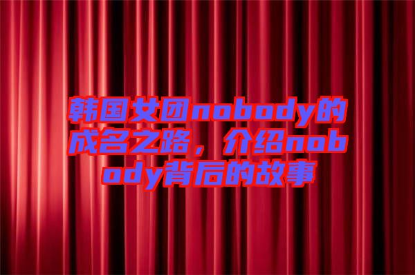 韓國女團nobody的成名之路,介紹nobody背后的故事