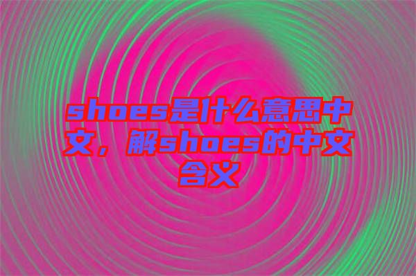 shoes是什么意思中文，解shoes的中文含義