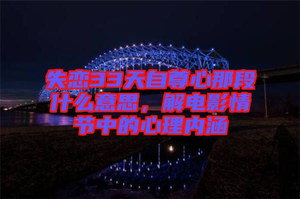 失戀33天自尊心那段什么意思,解電影情節中的心理內涵