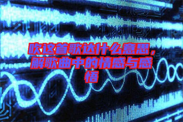 吹這首歌達(dá)什么意思,解歌曲中的情感與感悟