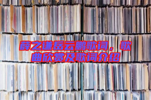 薛之謙岳云鵬歌詞，歌曲欣賞及歌詞介紹