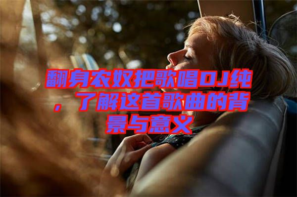 翻身農奴把歌唱DJ純,了解這首歌曲的背景與意義