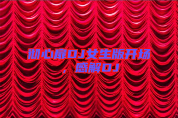 徹心扉DJ女生版開場,感解DJ