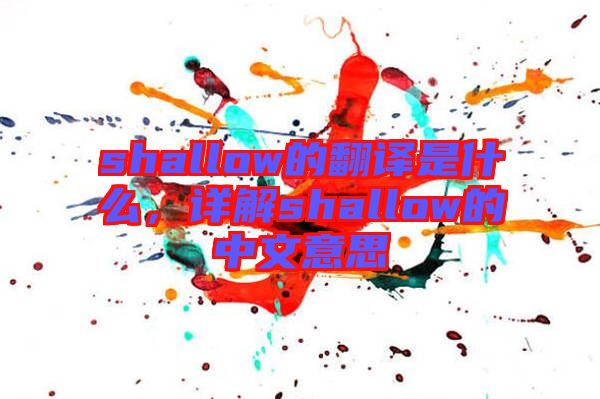 shallow的翻譯是什么,詳解shallow的中文意思