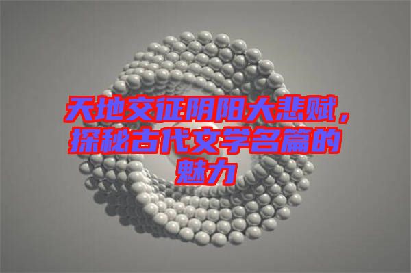 天地交征陰陽大悲賦,探秘古代文學名篇的魅力