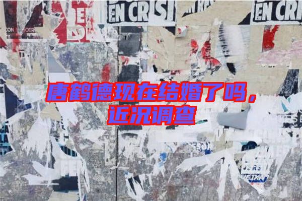 唐鶴德現在結婚了嗎,近況調查