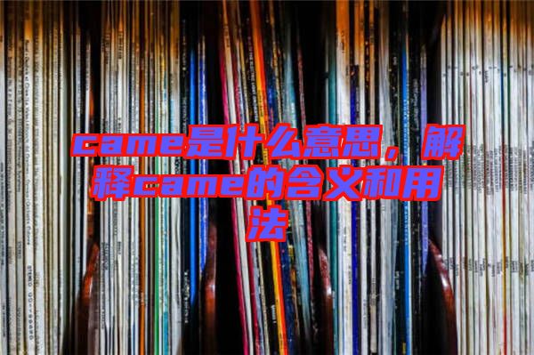 came是什么意思,解釋came的含義和用法