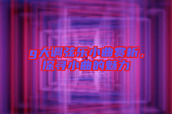 g大調(diào)弦樂(lè)小曲賞析,探尋小曲的魅力