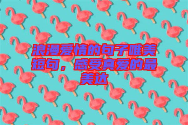 浪漫愛情的句子唯美短句,感受真愛的最美達