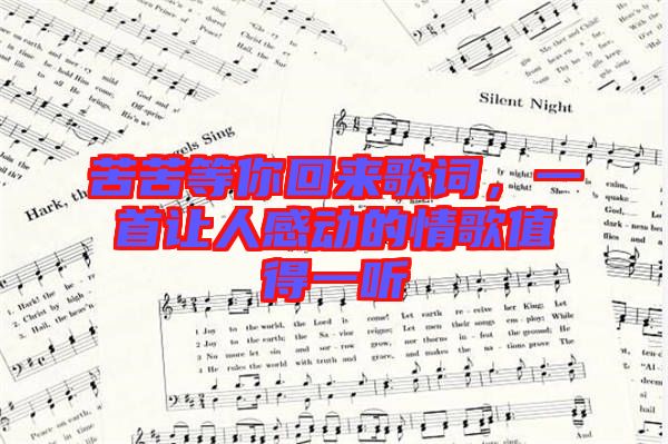 苦苦等你回來歌詞,一首讓人感動的情歌值得一聽