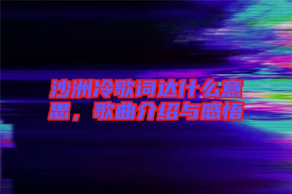 沙洲冷歌詞達(dá)什么意思,歌曲介紹與感悟