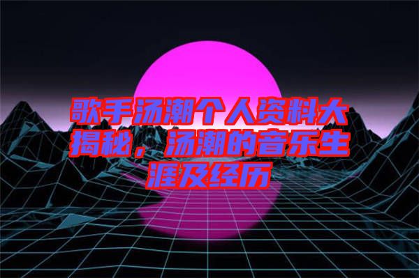歌手湯潮個人資料大揭秘,湯潮的音樂生涯及經歷