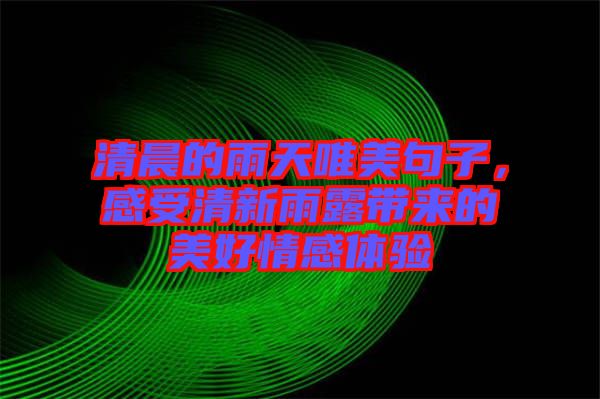 清晨的雨天唯美句子,感受清新雨露帶來的美好情感體驗