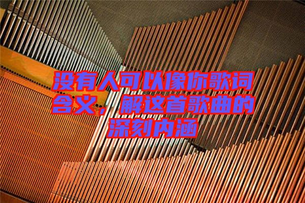 沒有人可以像你歌詞含義，解這首歌曲的深刻內涵