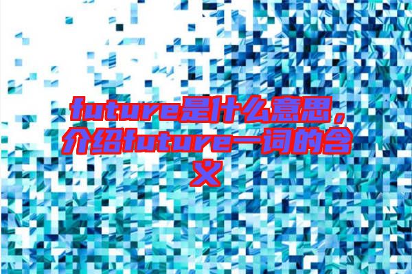 future是什么意思,介紹future一詞的含義