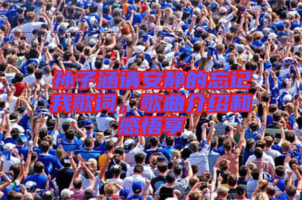 孫子涵請安靜的忘記我歌詞,歌曲介紹和感悟享