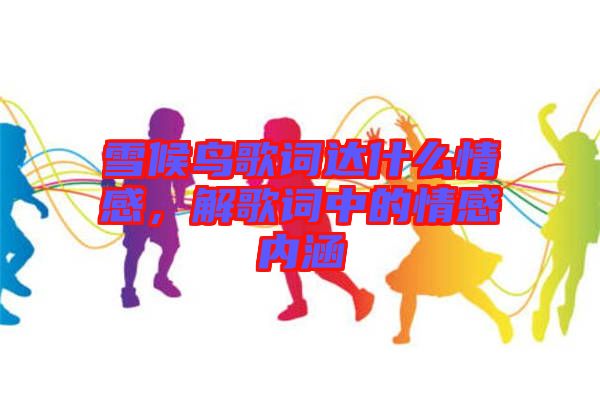 雪候鳥歌詞達什么情感,解歌詞中的情感內涵