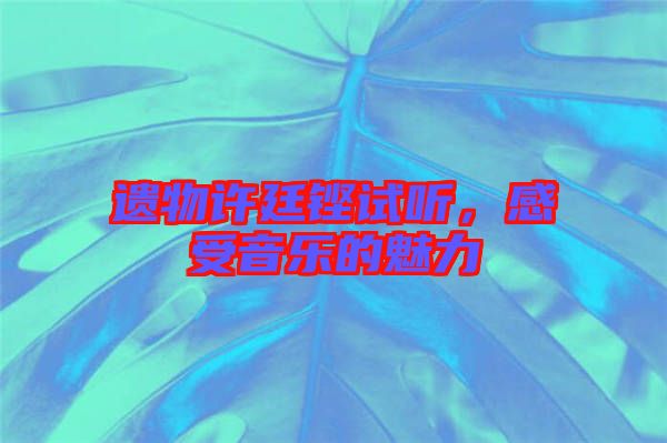 遺物許廷鏗試聽，感受音樂的魅力