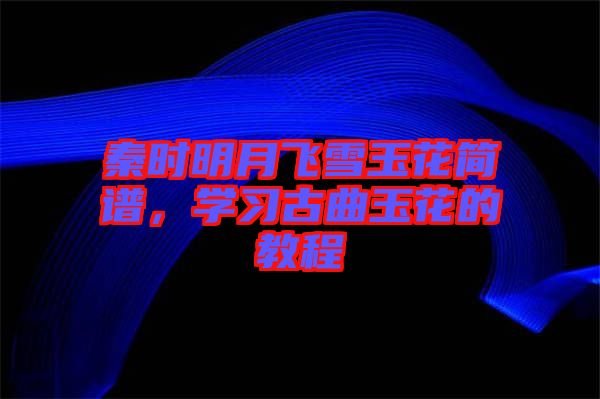 秦時明月飛雪玉花簡譜，學習古曲玉花的教程
