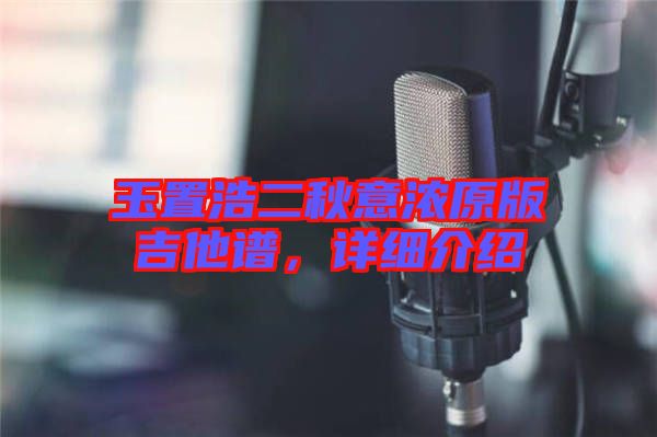 玉置浩二秋意濃原版吉他譜,詳細介紹