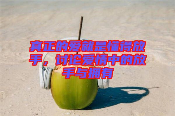真正的愛就是懂得放手,討論愛情中的放手與擁有