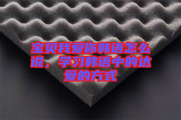寶貝我愛你韓語怎么說，學(xué)習(xí)韓語中的達(dá)愛的方式