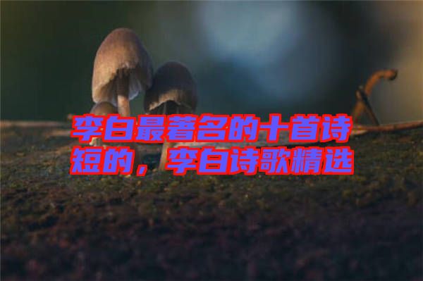 李白最著名的十首詩短的,李白詩歌精選