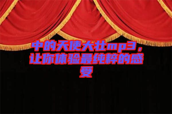 中的天使大壯mp3,讓你體驗(yàn)最純粹的感受