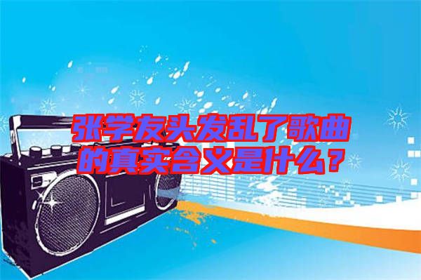 張學(xué)友頭發(fā)亂了歌曲的真實含義是什么?