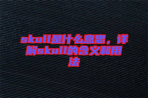 skull是什么意思,詳解skull的含義和用法