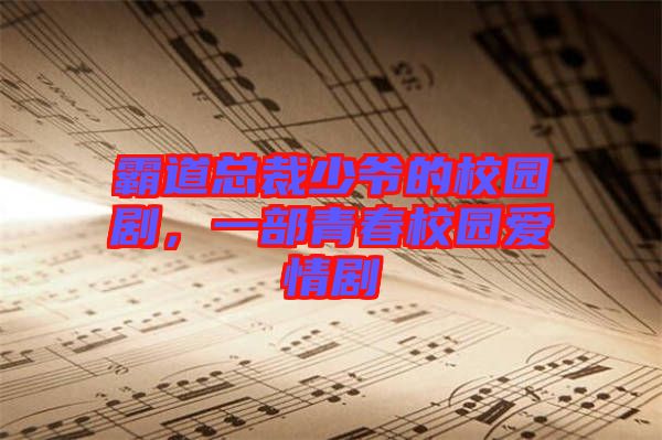 霸道總裁少爺的校園劇，一部青春校園愛情劇