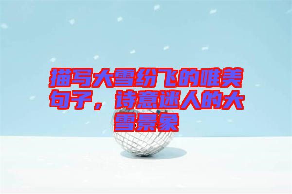 描寫大雪紛飛的唯美句子,詩意迷人的大雪景象