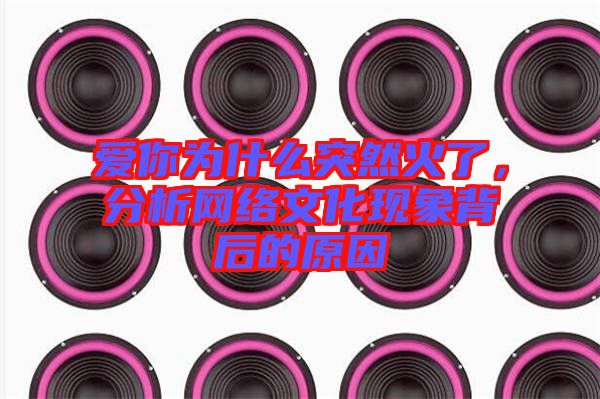 愛你為什么突然火了,分析網絡文化現(xiàn)象背后的原因