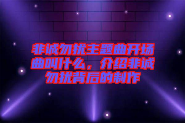 非誠勿擾主題曲開場曲叫什么,介紹非誠勿擾背后的制作