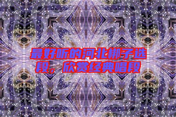 最好聽的河北梆子選段，欣賞經典唱段