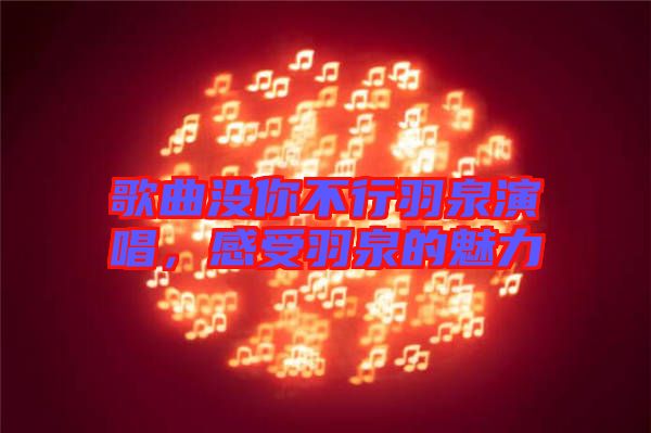 歌曲沒你不行羽泉演唱，感受羽泉的魅力