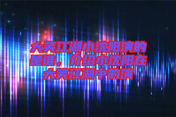 大笑江湖小沈陽演的是誰,介紹小沈陽在大笑江湖中的演